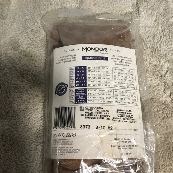 Mondor Opaque Plus Figure Skating Tights Lycra Size 8-10 - Picture 6 of 6